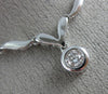 ANTIQUE .20CT DIAMOND 18K WHITE GOLD 3D CLASSIC SOLITAIRE SWIRL NECKLACE #19119