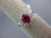 ESTATE 1.42CT DIAMOND & AAA RUBY 18KT WHITE GOLD 3D CLASSIC OVAL ENGAGEMENT RING