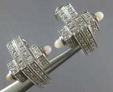 ESTATE .57CT DIAMOND & AAA WHITE CORAL 18K WHITE GOLD MULTI ROW CLIP ON EARRINGS