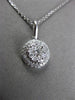 ESTATE LARGE .50CT DIAMOND 14KT WHITE GOLD CLUSTER FLOATING PENDANT & CHAIN