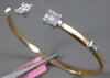 ESTATE .58CT ROUND & BAGUETTE DIAMOND 18KT WHITE & ROSE GOLD 3D BANGLE BRACELET