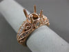 ESTATE .36CT DIAMOND 14KT ROSE GOLD 3D OPEN FILIGREE SEMI MOUNT ENGAGEMENT RING