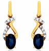 ESTATE 1.35CT DIAMOND & AAA SAPPHIRE 14KT YELLOW GOLD INFINITY HANGING EARRINGS