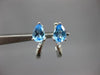 ESTATE 2.40CT DIAMOND & AAA BLUE TOPAZ 18K WHITE GOLD TEAR DROP HANGING EARRINGS