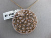 ESTATE LARGE 2.73CT DIAMOND 14K ROSE GOLD CIRCLE OF LIFE ETOILE FLOATING PENDANT