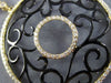 ESTATE LARGE .55CT DIAMOND 14KT YELLOW BLACK GOLD OPEN FILIGREE FLOATING PENDANT