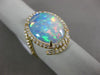 LARGE 4.16CT DIAMOND & AAA OPAL 14KT YELLOW GOLD 3D OVAL DOUBLE HALO SNAKE RING