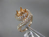 ESTATE LARGE 1.56CT DIAMOND 14KT ROSE GOLD 3D SWIRL SEMI MOUNT ENGAGEMENT RING