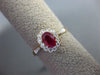 ESTATE .87CT DIAMOND & AAA OVAL RUBY 14KT ROSE GOLD 3D FLOWER CLASSIC LOVE RING