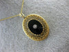ANTIQUE LARGE OLD MINE DIAMOND & ONYX 14KT TWO TONE GOLD FILIGREE PENDANT #26413