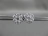 ESTATE LARGE 2.0CT DIAMOND 14KT WHITE GOLD 3D FLOWER SCREW BACK STUD EARRINGS