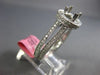 ESTATE .73CT DIAMOND 18KT WHITE GOLD 3D CLASSIC ROUND SEMI MOUNT ENGAGEMENT RING