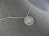 ESTATE .45CT DIAMOND 14K WHITE GOLD CLUSTER HALO MILGRAIN CLASSIC FUN PENDANT