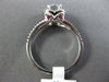 ESTATE 1.24CT DIAMOND & AAA RUBY 14KT WHITE GOLD 3D FLOWER HALO ENGAGEMENT RING
