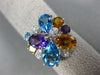 LARGE 4.90CT DIAMOND & MULTI GEM 14KT YELLOW GOLD BUTTERFLY FLOWER CLUSTER RING