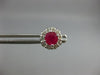 ESTATE 1.30CT DIAMOND & AAA RUBY 14KT WHITE GOLD 3D FLOWER CLASSIC STUD EARRINGS