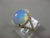 ESTATE LARGE 3.62CT DIAMOND & AAA AUSTRALIAN OPAL 14K YELLOW GOLD OVAL HALO RING