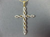 ESTATE .18CT DIAMOND 14KT WHITE GOLD 3D INFINITY CLASSIC CROSS FLOATING PENDANT