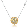 GIA 1.48CT WHITE & FANCY YELLOW DIAMOND 18KT 2 TONE GOLD 3D HEART SHAPE NECKLACE