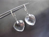 ESTATE LARGE 29.97CT DIAMOND & QUARTZ 14KT WHITE GOLD HEART HANGING EARRINGS