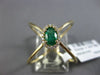 LARGE .53CT DIAMOND & AAA COLOMBIAN EMERALD 14K WHITE GOLD HALO CRISS CROSS RING