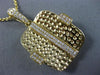 ESTATE .32CT DIAMOND 18KT YELLOW GOLD 3D SQUARE HAMMERED FLOATING FUN PENDANT