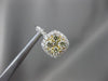 ESTATE 1.12CT WHITE & FANCY YELLOW DIAMOND 14K 2 TONE GOLD 3D HANGING EARRINGS