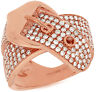 ESTATE LARGE 1.44CT DIAMOND 14KT ROSE GOLD MULTI ROW CRISS CROSS BELT LOVE RING