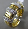 ESTATE WIDE .57CT ROUND DIAMOND 18KT TWO TONE GOLD 3D 3 ROW FLEXIBLE FUN RING