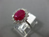ESTATE WIDE 2.37CT DIAMOND & AAA RUBY 18KT WHITE GOLD OVAL HALO ENGAGEMENT RING