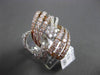 ESTATE LARGE 2.60CT DIAMOND 18KT WHITE & ROSE GOLD 3 DIMENSIONAL FLORAL RING