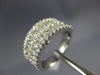 ESTATE LARGE 1.90CT DIAMOND 14KT WHITE GOLD 3D FIVE ROW WEDDING ANNIVERSARY RING