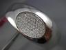 ESTATE EXTRA LARGE 1.65CT DIAMOND 14K WHITE GOLD 3D OVAL PAVE BANGLE BRACELET