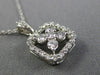 ESTATE .50CT DIAMOND 14K WHITE GOLD 3D OPEN FLOWER SQUARE FLOATING PENDANT CHAIN