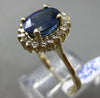 ESTATE 3.74CT DIAMOND & AAA SAPPHIRE 14KT YELLOW GOLD HALO DIANA ENGAGEMENT RING