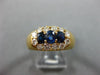 ESTATE 1.25CT DIAMOND & AAA SAPPHIRE 18KT YELLOW GOLD 3D 3 STONE HALO FUN RING