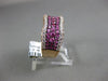 ESTATE WIDE 2.11CT DIAMOND & AAA PINK SAPPHIRE 18K ROSE GOLD 3D ANNIVERSARY RING