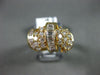 ESTATE LARGE 1.20CT ROUND & BAGUETTE DIAMOND 18K YELLOW GOLD 3D FUN RING #14062