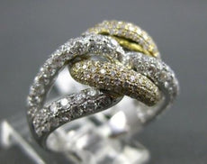 ESTATE WIDE 1.95CTW MULTI COLOR DIAMONDS 14KT W&Y GOLD INFINITY RING STUNNING!!