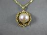 ANTIQUE AAA SOUTH SEA PEARL 14KT YELLOW GOLD 3D OPEN FILIGREE PENDANT #20535