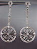 ESTATE .24CT DIAMOND 14KT WHITE GOLD CIRCLE OF LIFE MULTI HEART HANGING EARRINGS