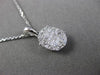 ESTATE .40CT DIAMOND 18KT WHITE GOLD FLOATING CLUSTER FILIGREE OVAL PENDANT