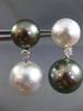 EXTRA LARGE .28CT DIAMOND AAA SOUTH SEA & TAHITIAN PEARLS 18KT GOLD 3D EARRINGS