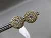 ESTATE LARGE .77CT ROUND DIAMOND 18KT YELLOW GOLD 3D CLUSTER HALO STUD EARRINGS