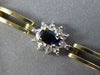 ESTATE WIDE 2.90CT DIAMOND & AAA SAPPHIRE 14KT TWO TONE GOLD OVAL HALO BRACELET