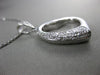 ESTATE LARGE .63CT ROUND DIAMOND 14K WHITE GOLD PAVE OPEN HEART FLOATING PENDANT