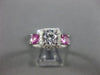 ESTATE 1.42CT DIAMOND & AAA PINK SAPPHIRE 14K WHITE GOLD 3D HALO ENGAGEMENT RING