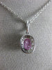 1.29CT DIAMOND & AAA PINK SAPPHIRE 14KT WHITE GOLD 3D CLASSIC OVAL HALO PENDANT