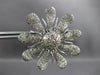 ESTATE EXTRA LARGE 5.75CT DIAMOND 18KT WHITE GOLD 3D SUN FLOWER CLIP ON EARRINGS