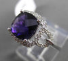 ESTATE 2.25CT DIAMOND & AAA EXTRA FACET AMETHYST 14KT WHITE 3D HALO DESIGN RING